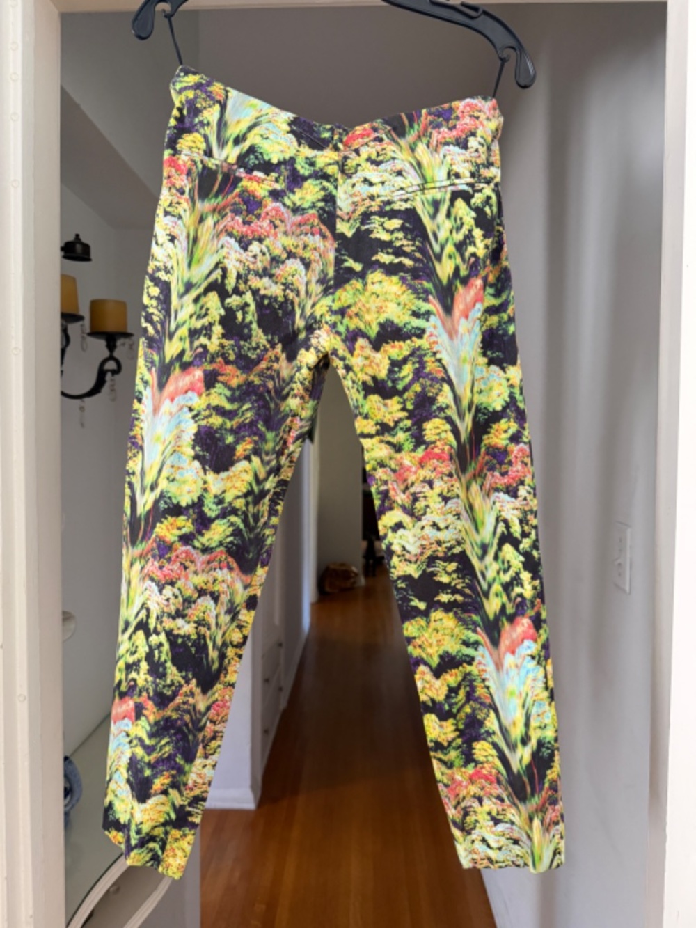 KENZO Paris Floral Botanical Print Cropped Ankle Pants Size 38 - Picture 3 of 11